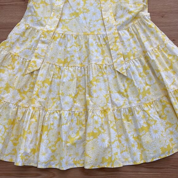Lisa Marie Fernandez X Target Yellow Floral Tiered Trapeze Dress Sz Large - Picture 5 of 10